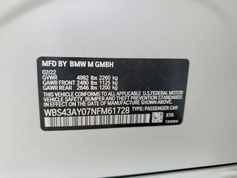 2022 BMW M3 COMPETITION  