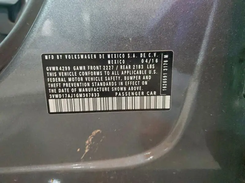 2016 VOLKSWAGEN JETTA SPORT  