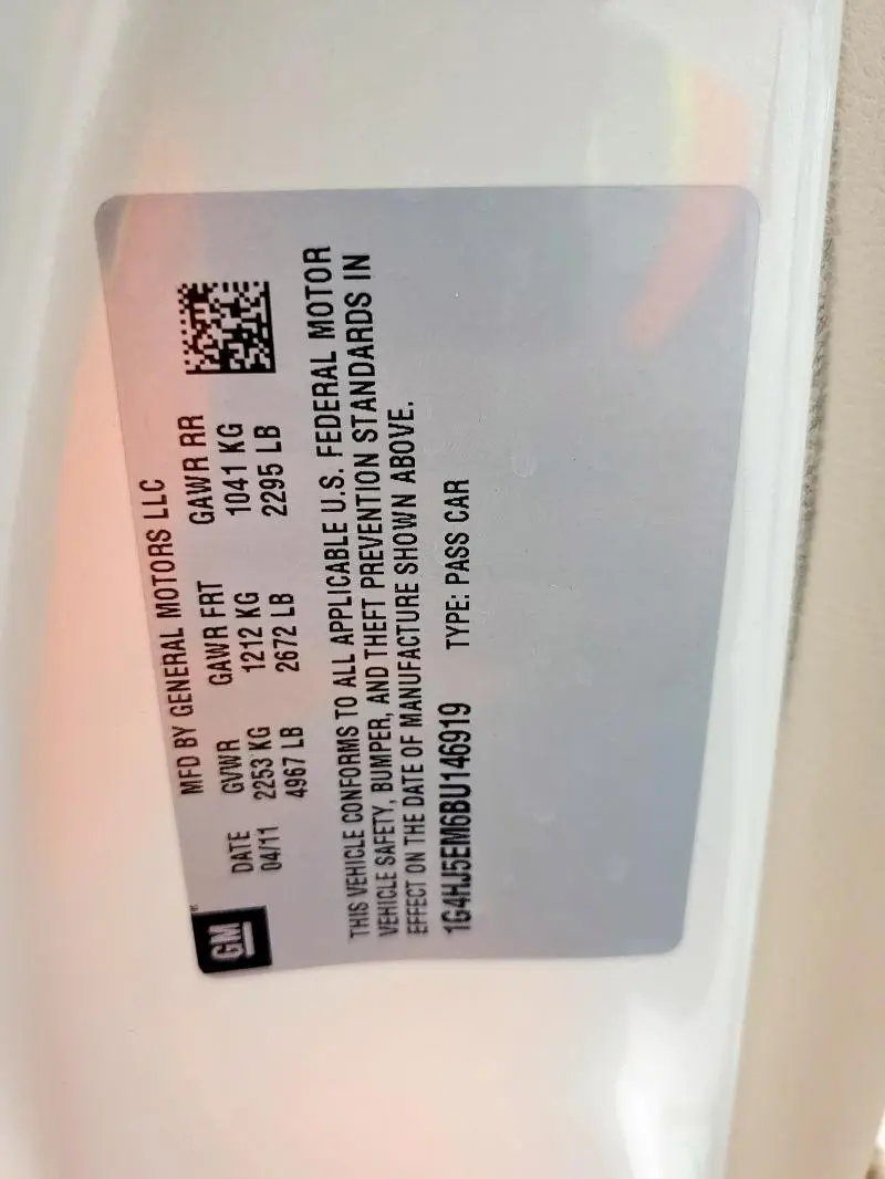 2011 BUICK LUCERNE CXL  