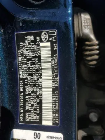 2019 TOYOTA COROLLA L  