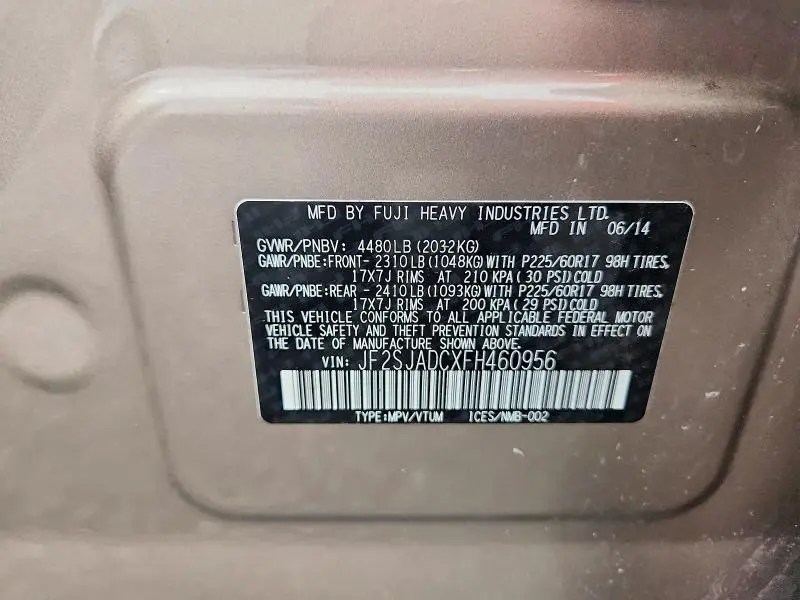 2015 SUBARU FORESTER 2.5I PREMIUM  