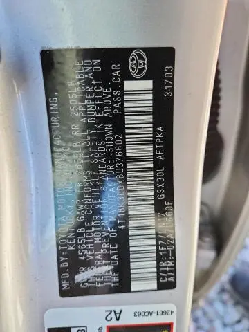 2011 TOYOTA AVALON BASE  