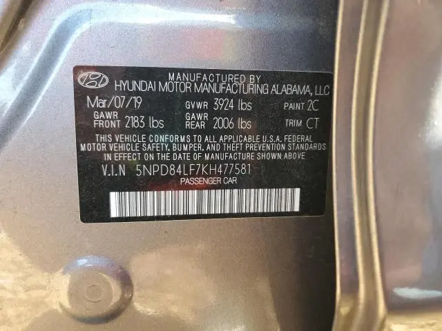 2019 HYUNDAI ELANTRA SEL  