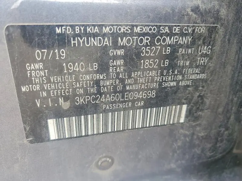 2020 HYUNDAI ACCENT SEL  