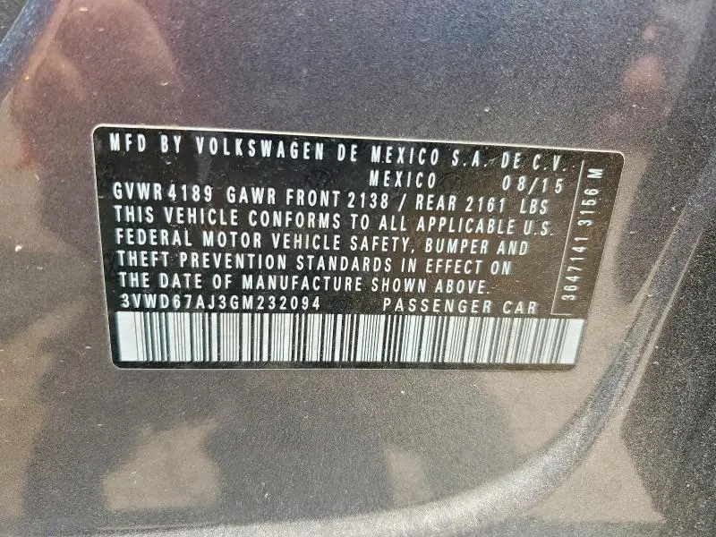 2016 VOLKSWAGEN JETTA SE  