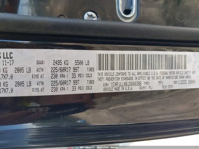 2018 JEEP CHEROKEE LATITUDE PLUS FWD