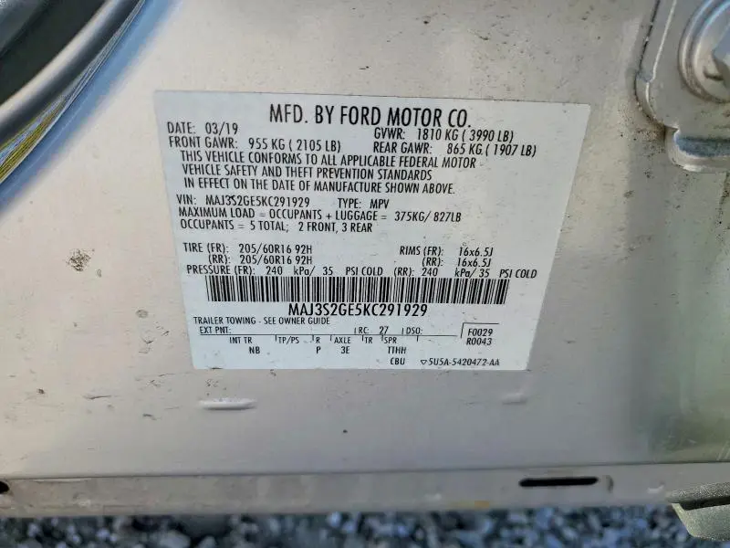 2019 FORD ECOSPORT SE  