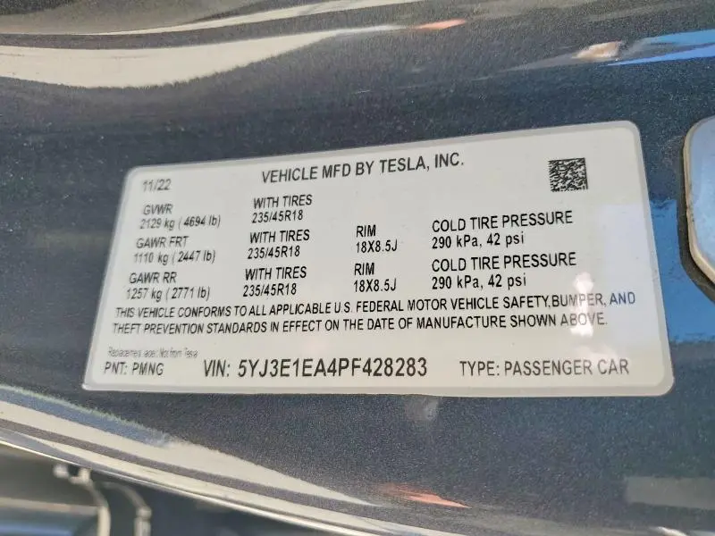 2023 TESLA MODEL 3   