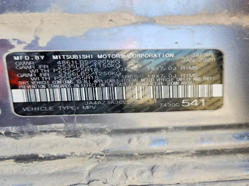 2020 MITSUBISHI OUTLANDER SE  