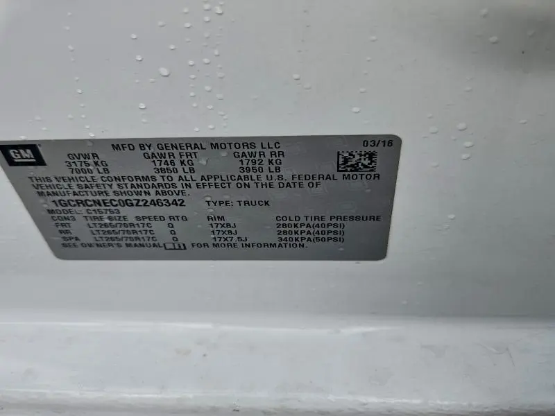 2016 CHEVROLET SILVERADO C1500  