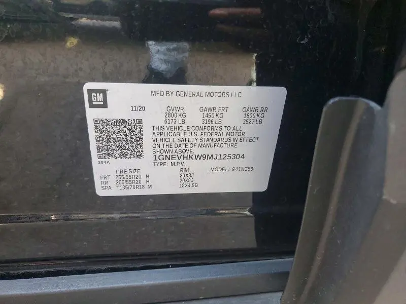 2021 CHEVROLET TRAVERSE LT  