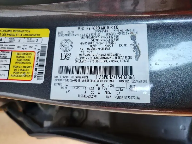 2014 FORD FUSION SE  