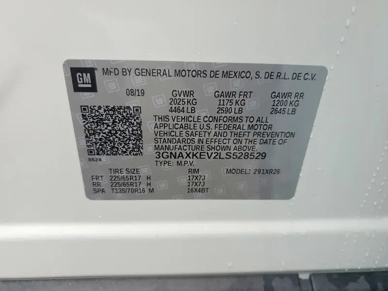 2020 CHEVROLET EQUINOX LT  