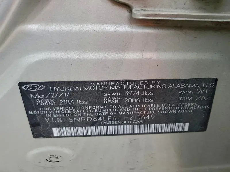 2017 HYUNDAI ELANTRA SE  