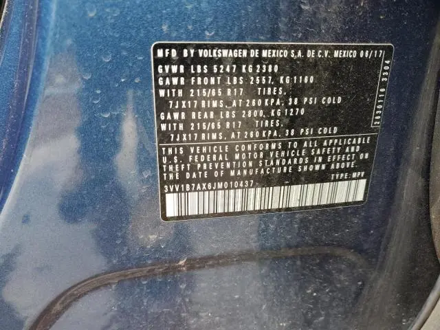 2018 VOLKSWAGEN TIGUAN S  