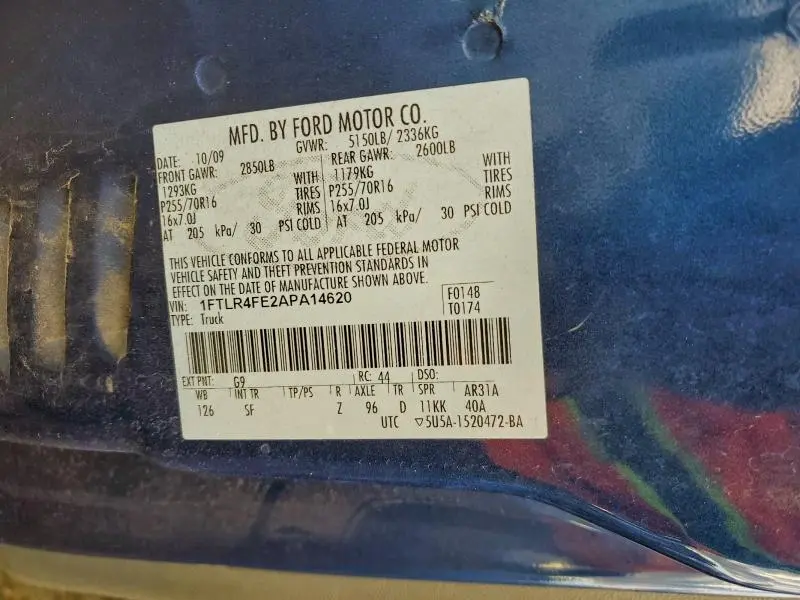 2010 FORD RANGER SUPER CAB  