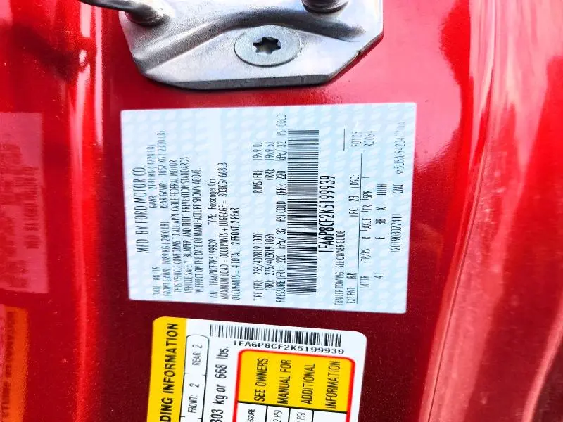 2019 FORD MUSTANG GT  