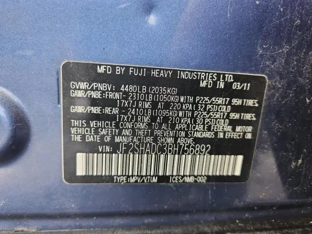 2011 SUBARU FORESTER 2.5X PREMIUM  