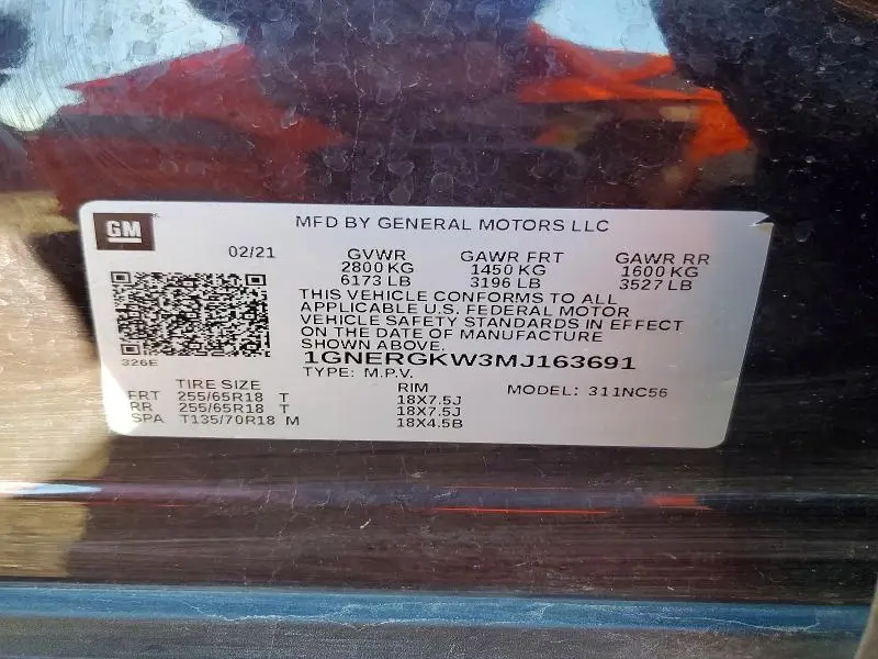 2021 CHEVROLET TRAVERSE LT  