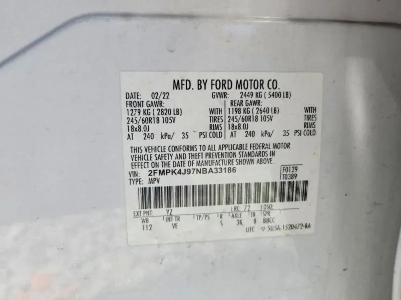 2022 FORD EDGE SEL  