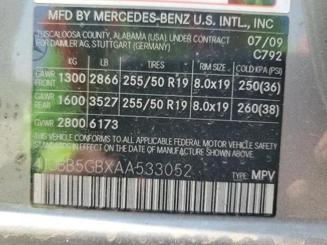 2010 MERCEDES-BENZ ML 350  