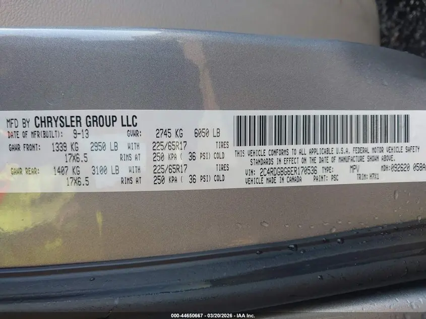 2014 DODGE GRAND CARAVAN SE