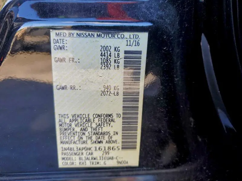 2017 NISSAN ALTIMA   