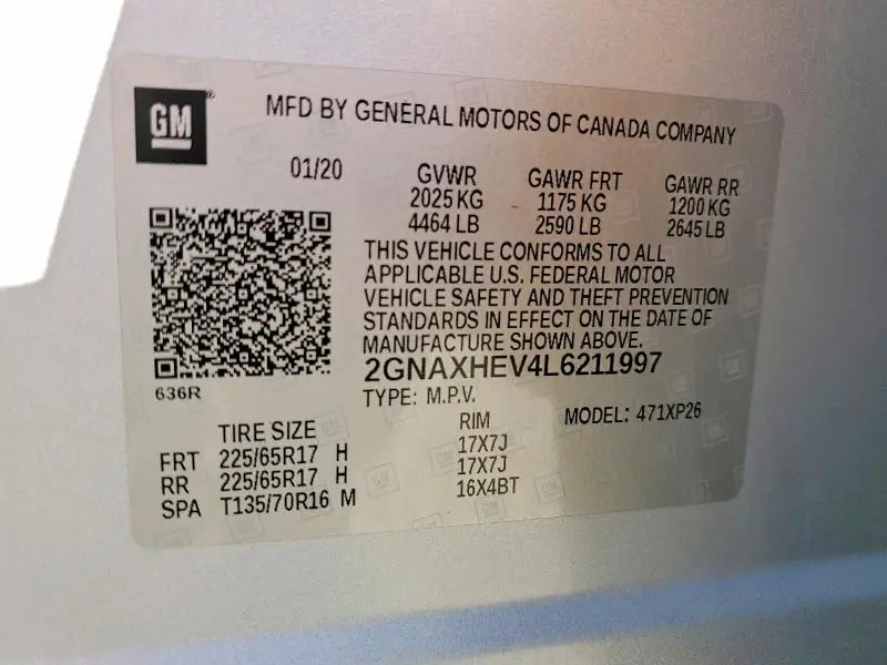 2020 CHEVROLET EQUINOX LS  