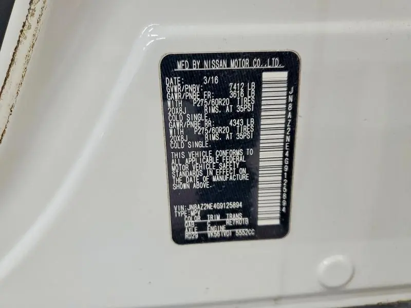 2016 INFINITI QX80 BASE  