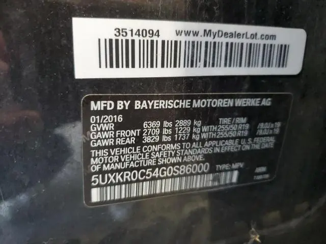 2016 BMW X5 XDRIVE35I  