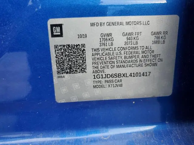 2020 CHEVROLET SONIC LT  