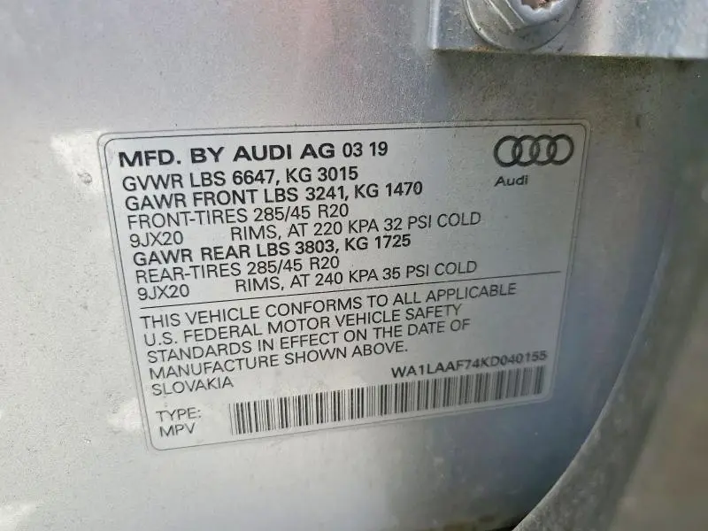 2019 AUDI Q7 PREMIUM PLUS  