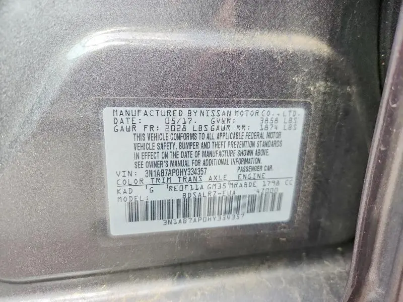 2017 NISSAN SENTRA SR  