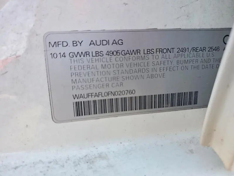 2015 AUDI A4 PREMIUM PLUS  