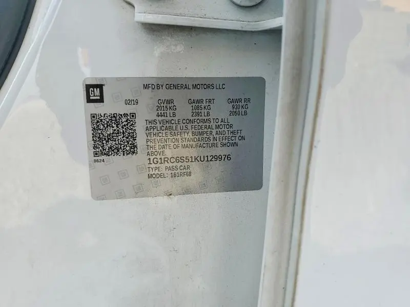 2019 CHEVROLET VOLT LT  