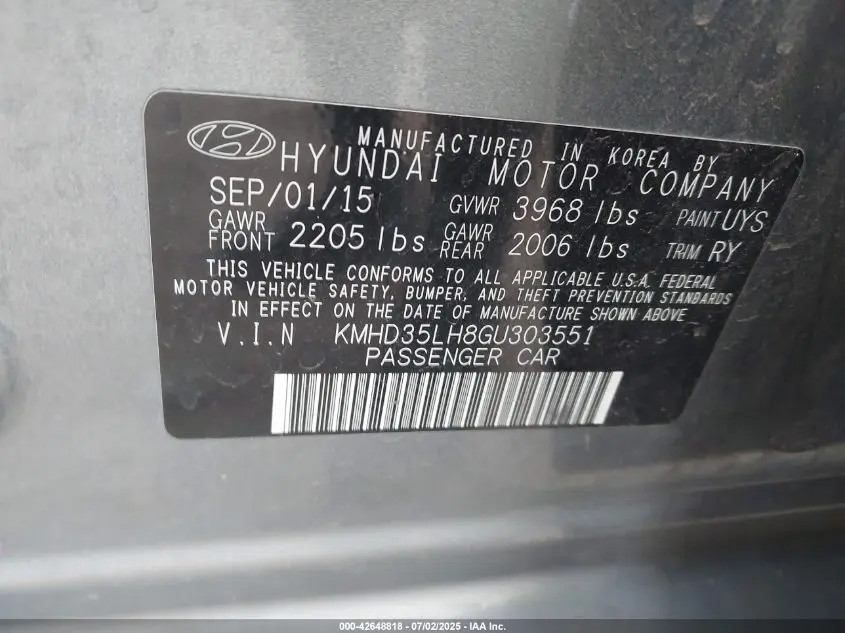 2016 HYUNDAI ELANTRA GT  