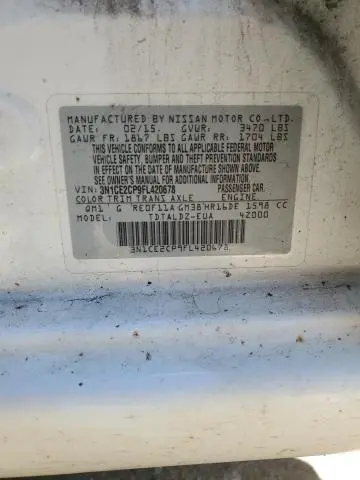 2015 NISSAN VERSA NOTE S  