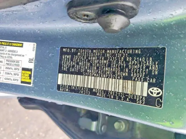 2022 TOYOTA COROLLA L  