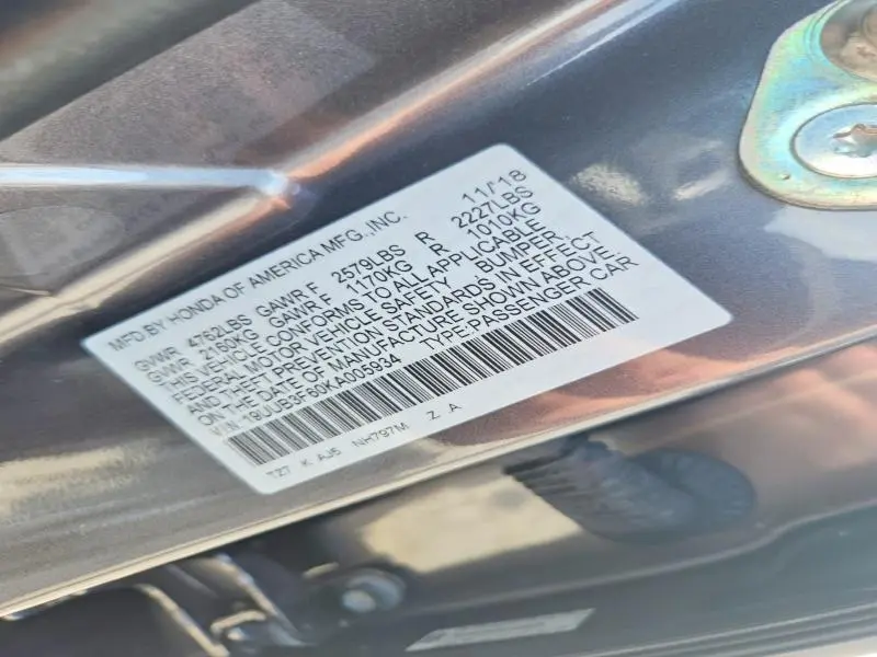 2019 ACURA TLX TECHNOLOGY  