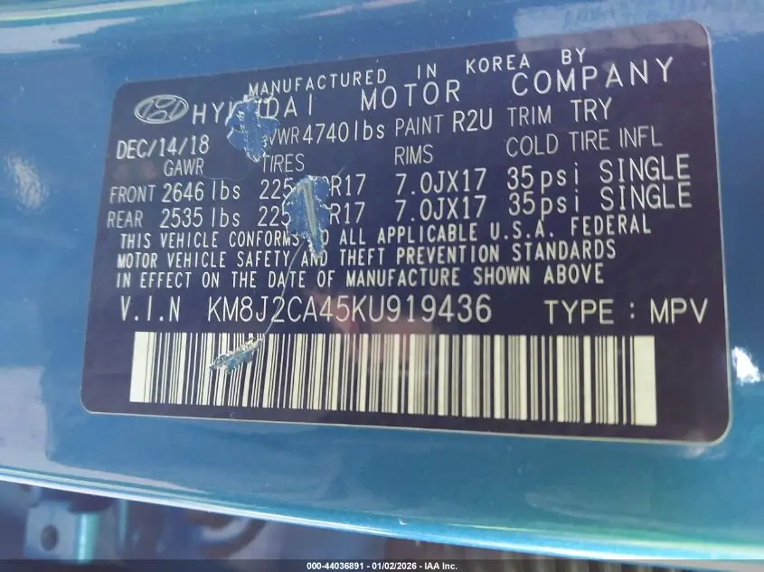 2019 HYUNDAI TUCSON SE