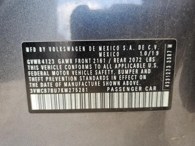 2019 VOLKSWAGEN JETTA S  