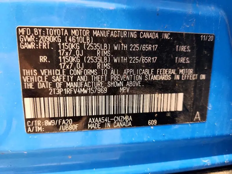 2021 TOYOTA RAV4 XLE  