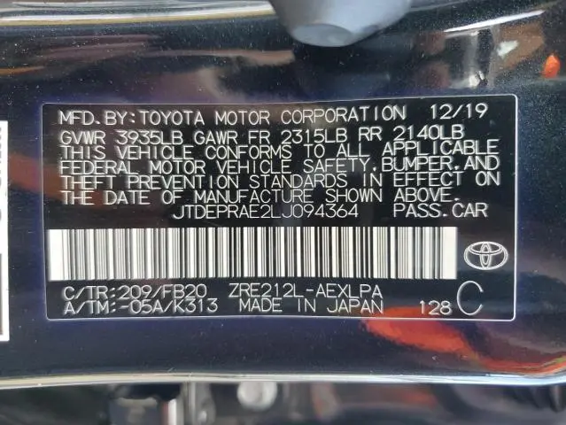 2020 TOYOTA COROLLA LE  