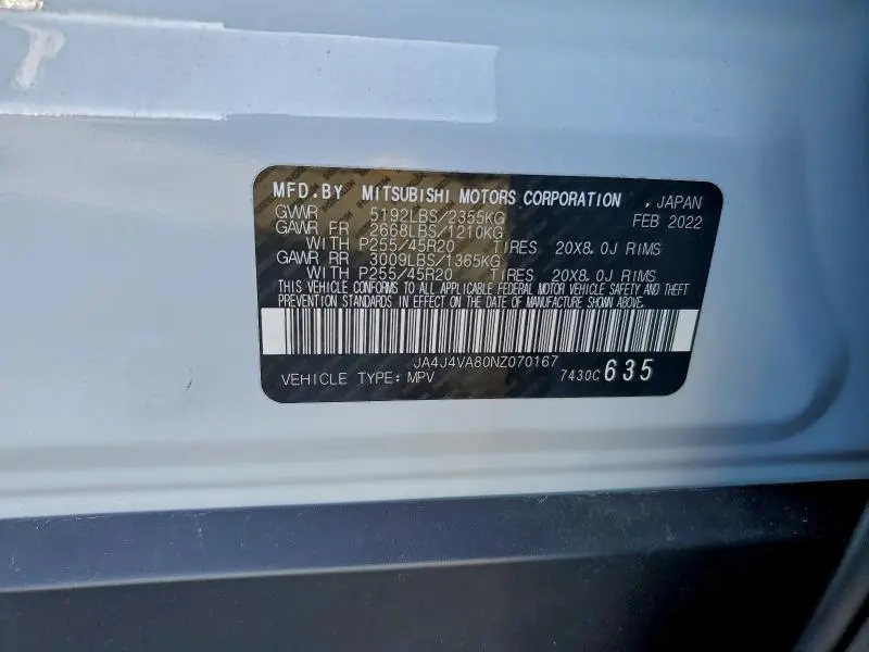 2022 MITSUBISHI OUTLANDER SEL  