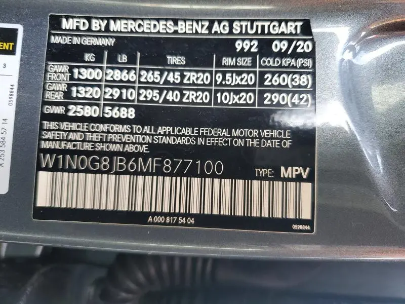 2021 MERCEDES-BENZ GLC 63 4MATIC AMG  