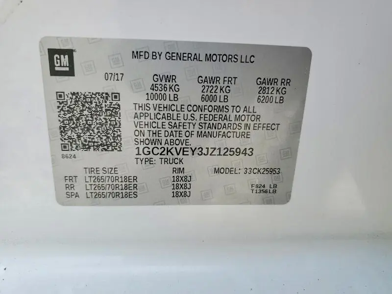 2018 CHEVROLET SILVERADO K2500 HEAVY DUTY LT  