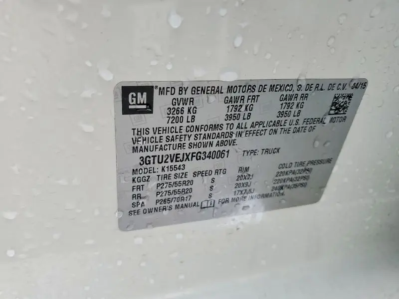 2015 GMC SIERRA K1500 SLT  