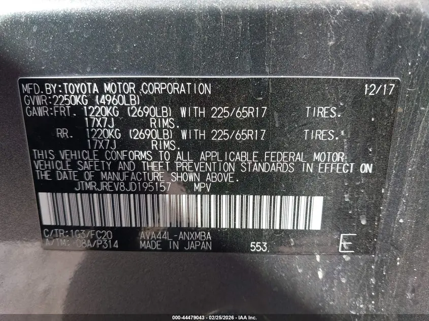 2018 TOYOTA RAV4 HYBRID XLE