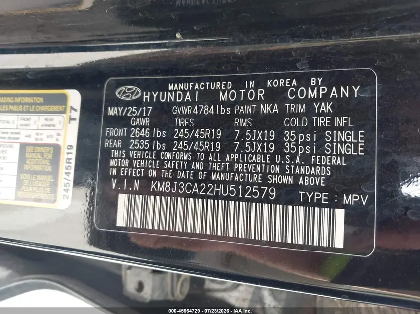 2017 HYUNDAI TUCSON LIMITED