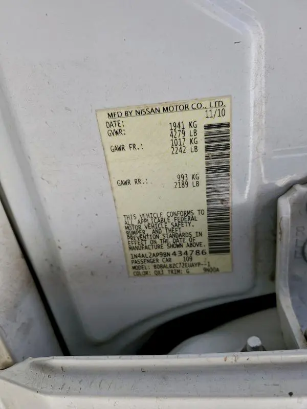 2011 NISSAN ALTIMA BASE  